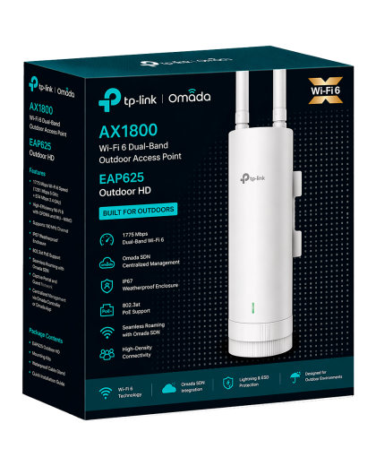 TP-Link Omada EAP625-Outdoor HD / AX1800 Гигабитная беспроводная точка доступа Wi-Fi 6 для наружного использования