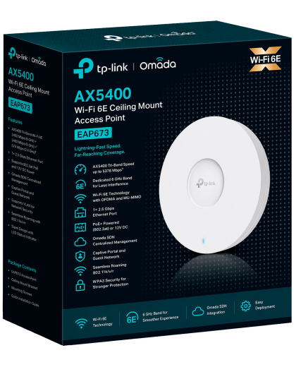 TP-Link Omada EAP673 / AX5400 Гигабитная беспроводная потолочная точка доступа Wi-Fi 6