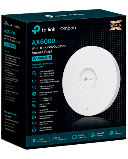 TP-Link Omada EAP683 UR / AX6000 Гигабитная беспроводная потолочная точка доступа Wi-Fi 6