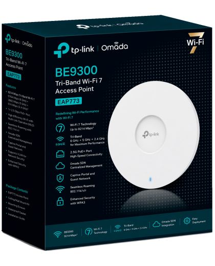 TP-Link Omada EAP773 / BE9300 Гигабитная беспроводная потолочная точка доступа Wi-Fi 7