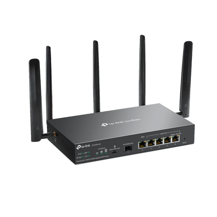 TP-Link Omada ER706W-4G / AX3000 Гигабитный VPN маршрутизатор Omada 4G+ Cat6