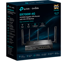 TP-Link Omada ER706W-4G / AX3000 Гигабитный VPN маршрутизатор Omada 4G+ Cat6