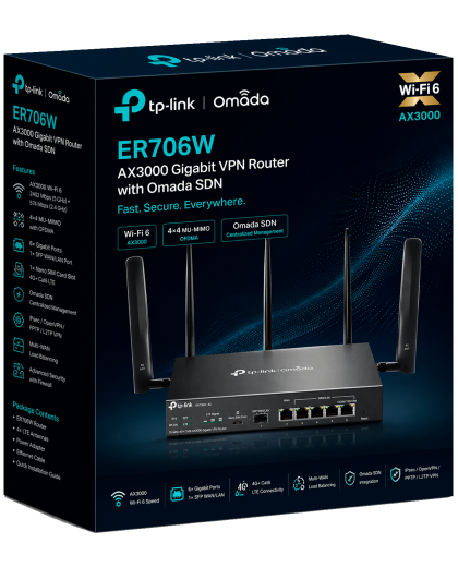 TP-Link Omada ER706W / AX3000 Гигабитный VPN-маршрутизатор Omada
