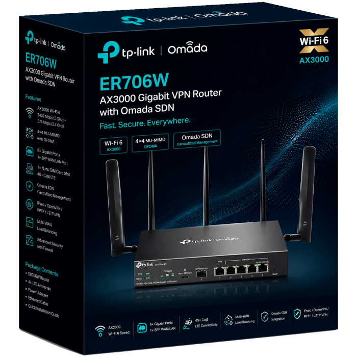 TP-Link Omada ER706W / AX3000 Гигабитный VPN-маршрутизатор Omada
