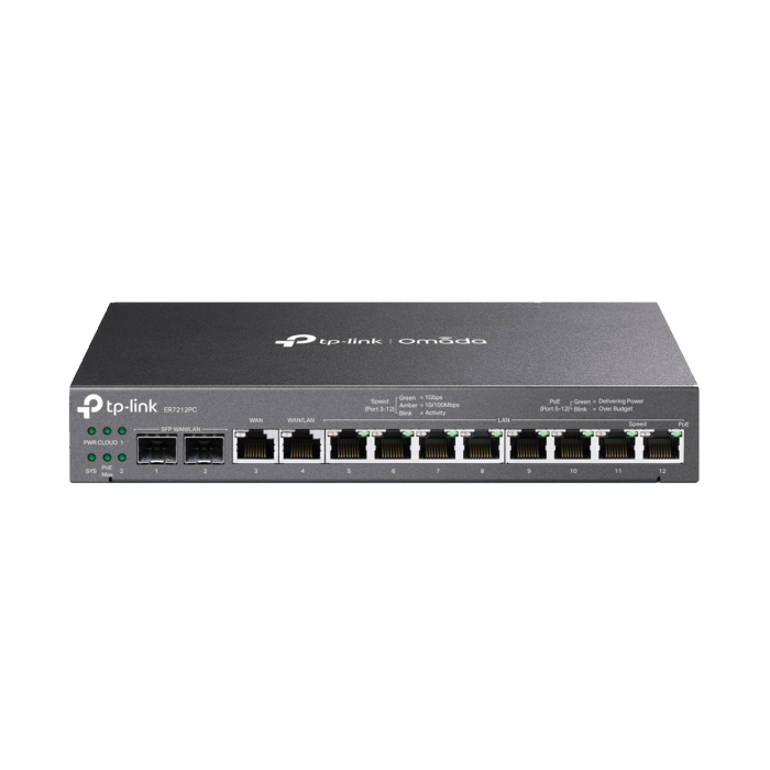 TP-Link Omada ER7212PC / Гигабитный VPN маршрутизатор со встроенным контроллером и 8 портами PoE+