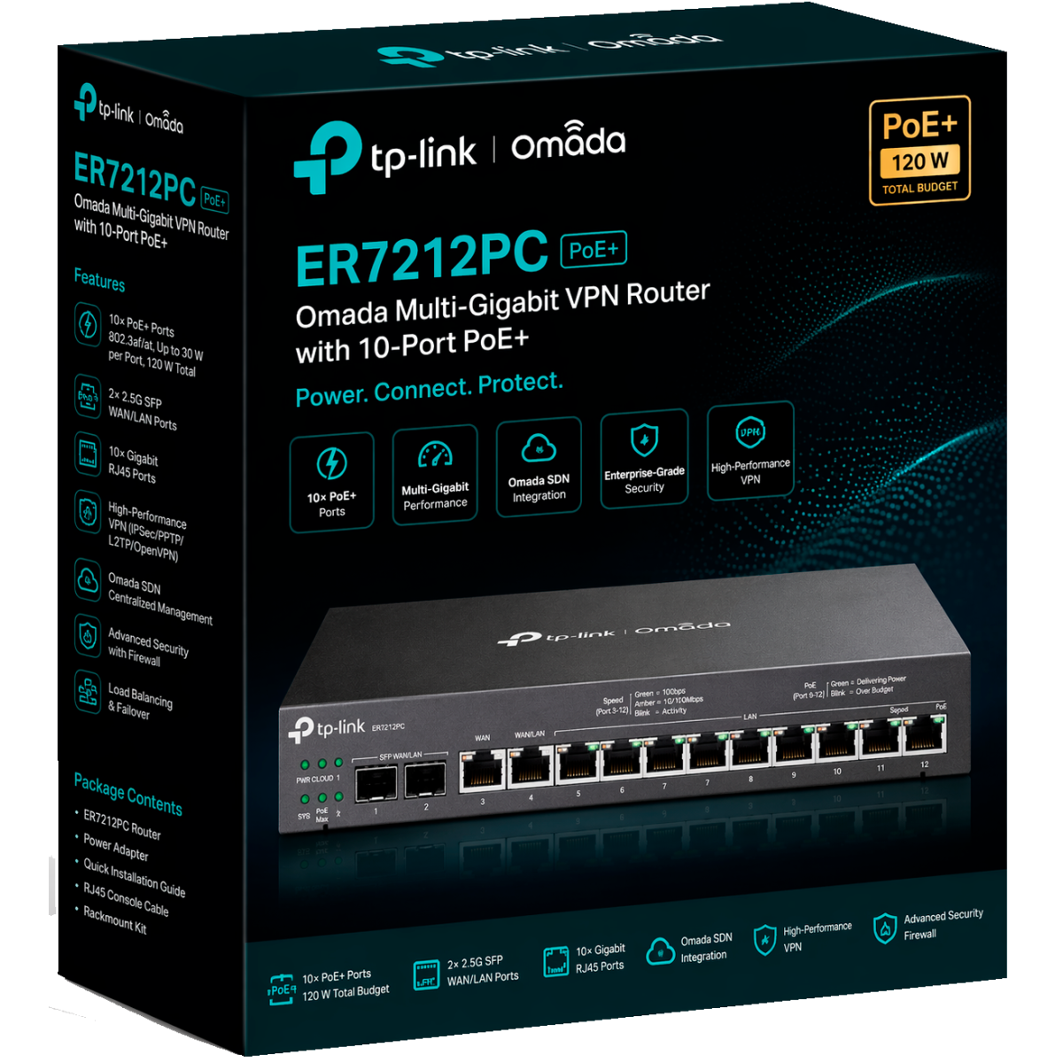 TP-Link Omada ER7212PC / Гигабитный VPN маршрутизатор со встроенным контроллером и 8 портами PoE+