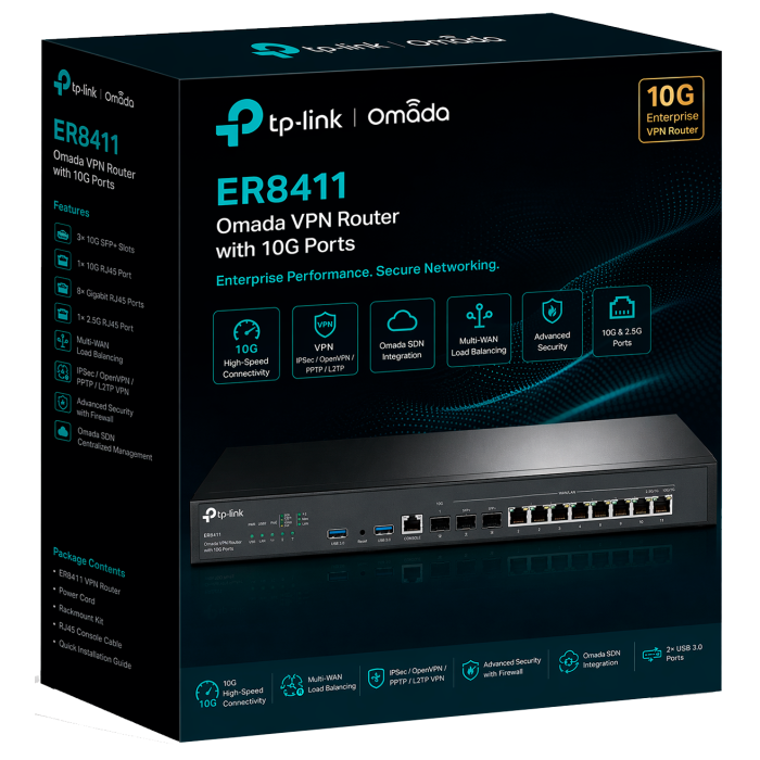 TP-Link Omada ER8411 / VPN маршрутизатор Omada с портами 10G