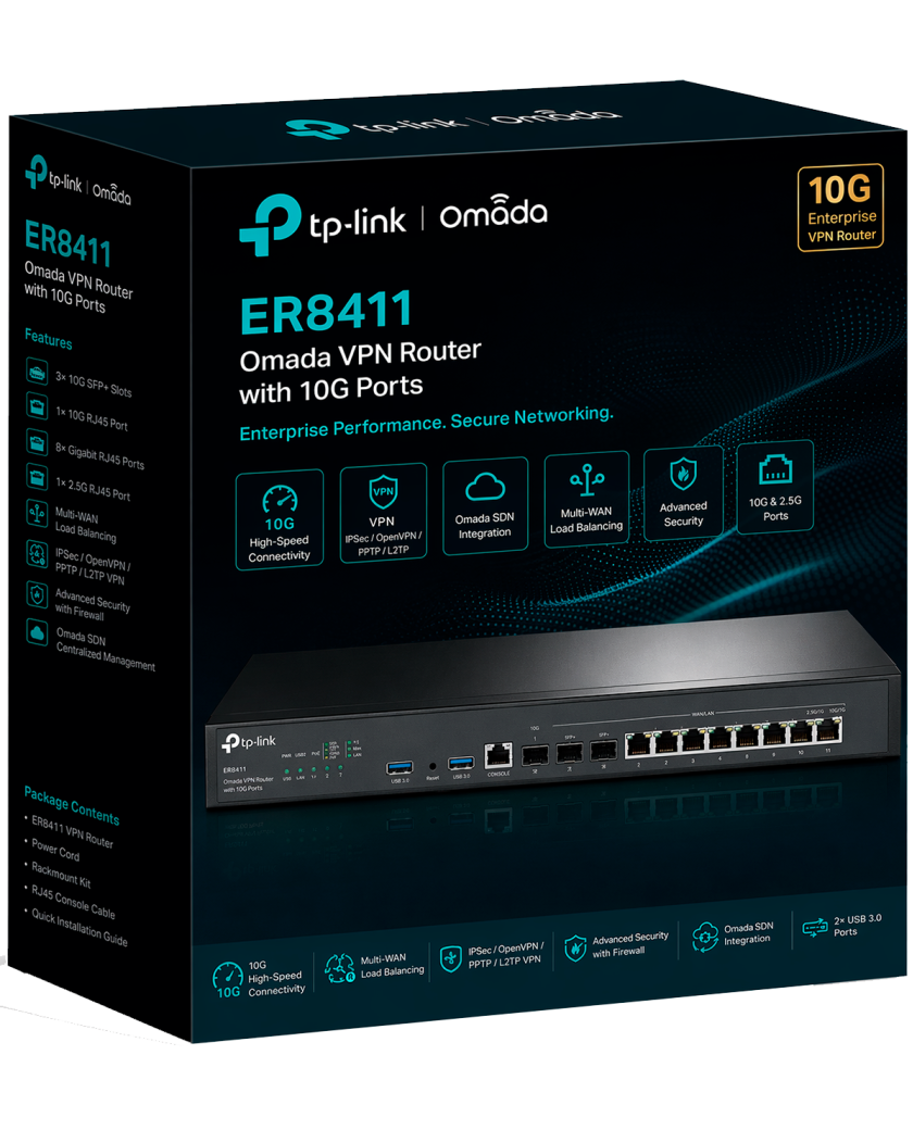 TP-Link Omada ER8411 / VPN маршрутизатор Omada с портами 10G