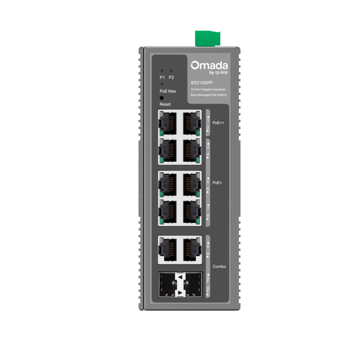 TP-Link Omada IES210GPP / Гигабитный коммутатор Omada с 10 портами и поддержкой PoE+ (8 портов)