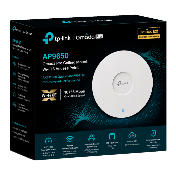 TP-Link Omada Pro AP9650 / AX3000 Гигабитная беспроводная потолочная точка доступа WiFi 6