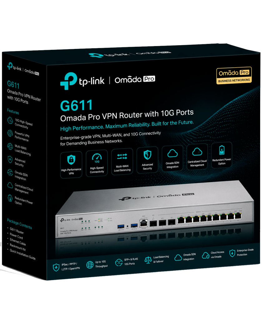 TP-Link Omada Pro G611 / Multi-WAN VPN-маршрутизатор с портами 10Gb