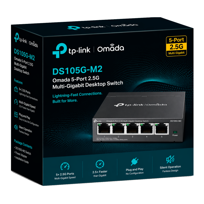 TP-Link Omada DS105G / Настольный гигабитный коммутатор с 5 портами