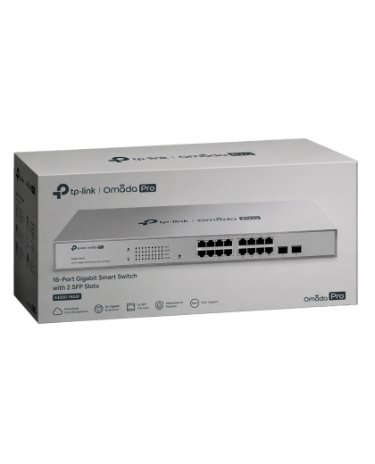 TP-Link Omada Pro S4500-16G2F / Гигабитный интеллектуальный коммутатор с 16 портами и 2 слотами SFP.