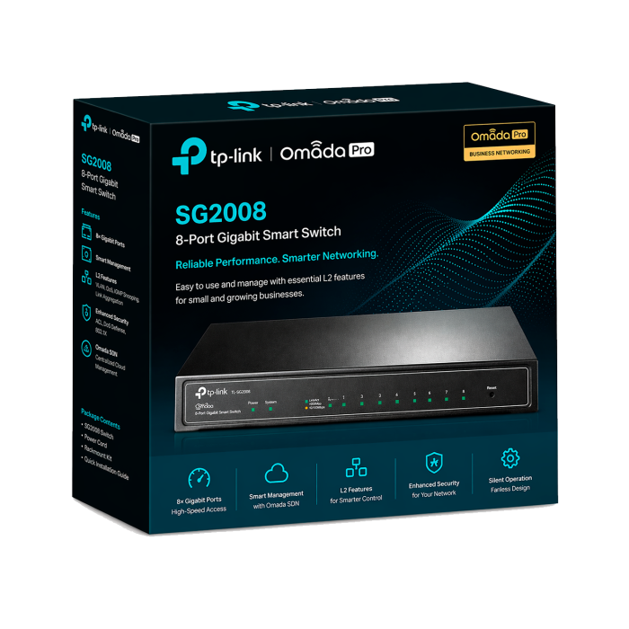 TP-Link Omada SG2008 / 8-портовый гигабитный коммутатор Smart