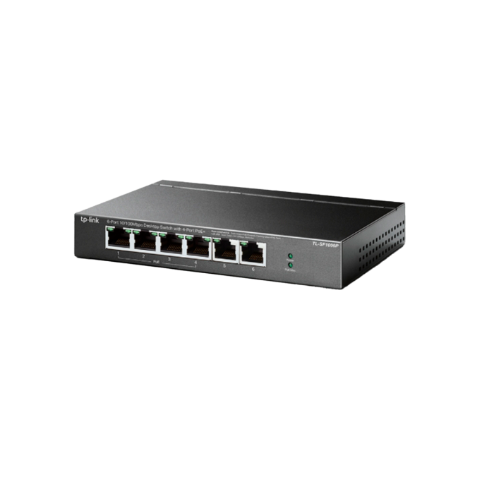 TP-Link TL-SF1006P / 6-портовый настольный коммутатор с 4 портами PoE+