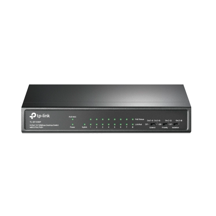 TP-Link TL-SF1009P / 9-портовый настольный коммутатор с 8-портами PoE+