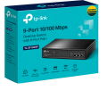 TP-Link TL-SF1009P / 9-портовый настольный коммутатор с 8-портами PoE+