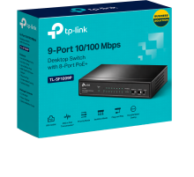 TP-Link TL-SF1009P / 9-портовый настольный коммутатор с 8-портами PoE+