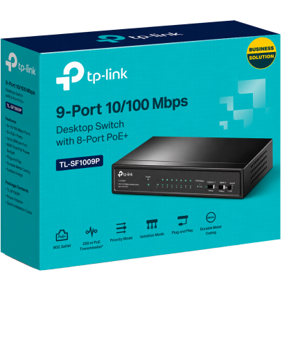 TP-Link TL-SF1009P / 9-портовый настольный коммутатор с 8-портами PoE+