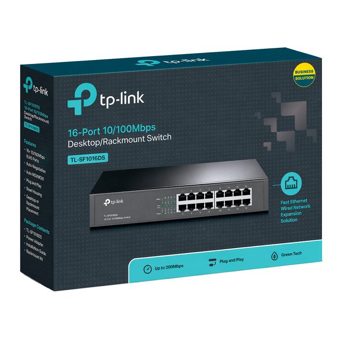 TP-Link TL-SF1016DS / 16-портовый коммутатор (настольный/ монтируемый в стойку)
