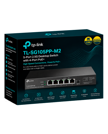 TP-Link TL-SG105S-M2 / 5-портовый настольный коммутатор 2,5G Multi Gigabit