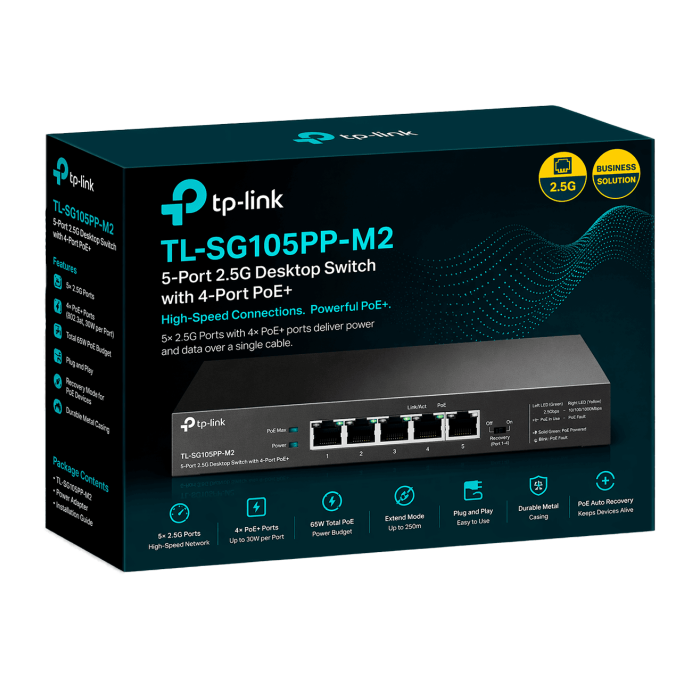 TP-Link TL-SG105-M2 / 5-портовый настольный коммутатор 2,5G