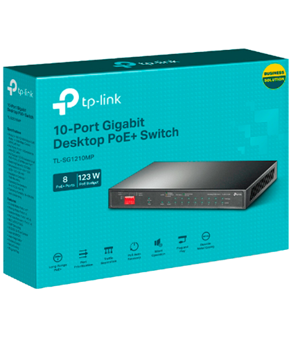 TP-Link TL-SG1210MP / Настольный гигабитный коммутатор на 10 портов с поддержкой PoE+ на 8 портов.