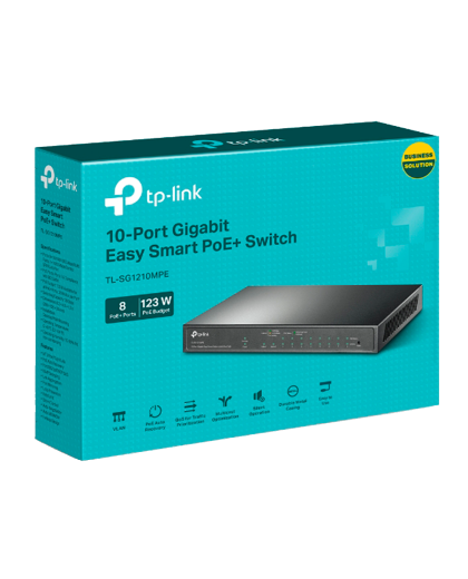 TP-Link TL-SG1210MPE / Easy Smart гигабитный коммутатор с 8 портами PoE+ и 2 SFP слотами