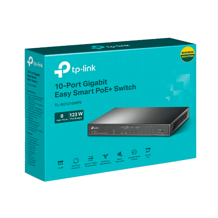 TP-Link TL-SG1210MPE / Easy Smart гигабитный коммутатор с 8 портами PoE+ и 2 SFP слотами