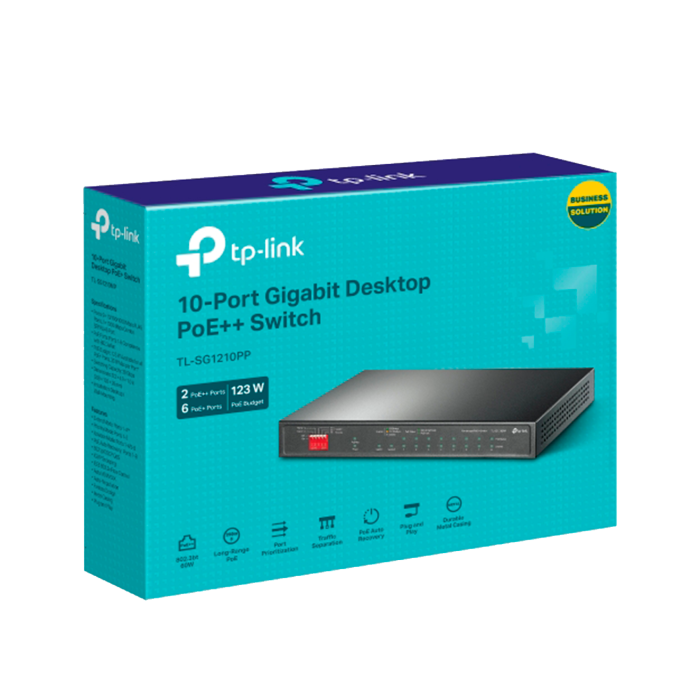 TP-Link TL-SG1210PP / Настольный гигабитный коммутатор на 10 портов с 6 портами PoE+ и 2 портами PoE++