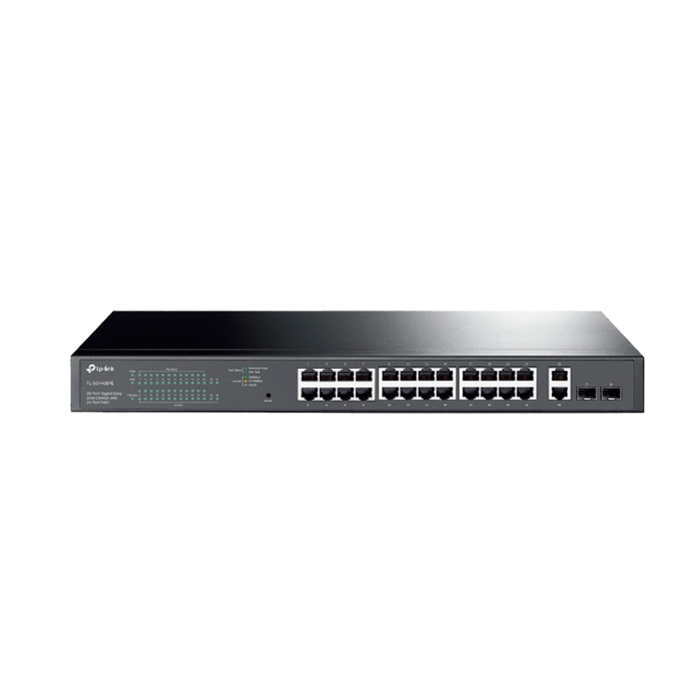 TP-Link TL-SG1428PE / Easy Smart гигабитный коммутатор с 24 портами PoE+, 2 портами без РоЕ и 2 SFP слотами