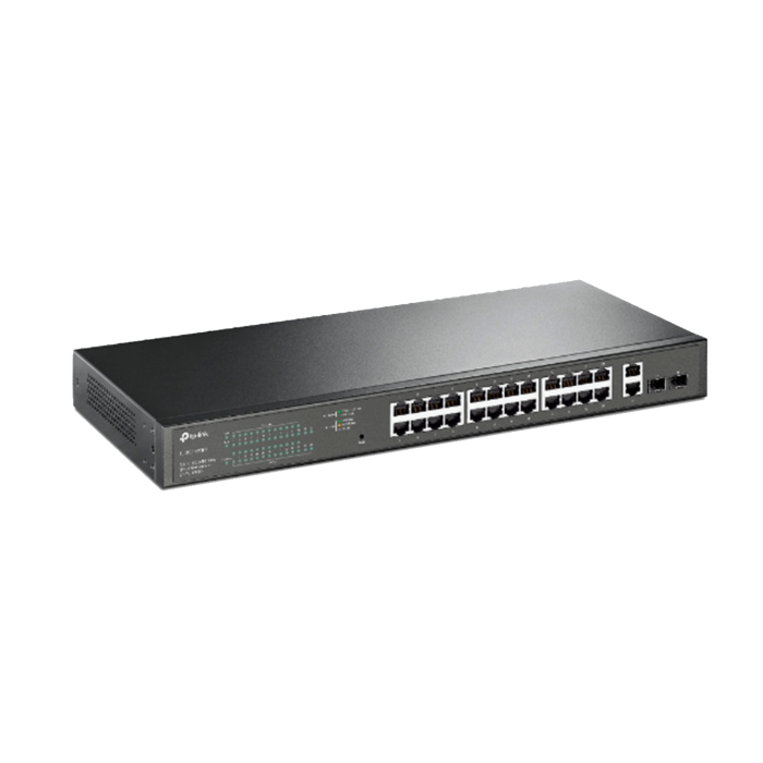TP-Link TL-SG1428PE / Easy Smart гигабитный коммутатор с 24 портами PoE+, 2 портами без РоЕ и 2 SFP слотами