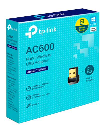 TP-Link Archer T2U Nano / AC600 Двухдиапазонный беспроводной USB-адаптер Wi-Fi