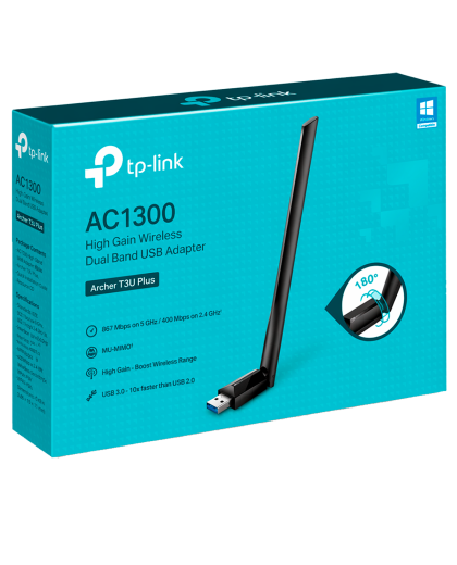TP-Link Archer T3U Plus / AC1300 Двухдиапазонный беспроводной USB-адаптер Wi-Fi высокого усиления