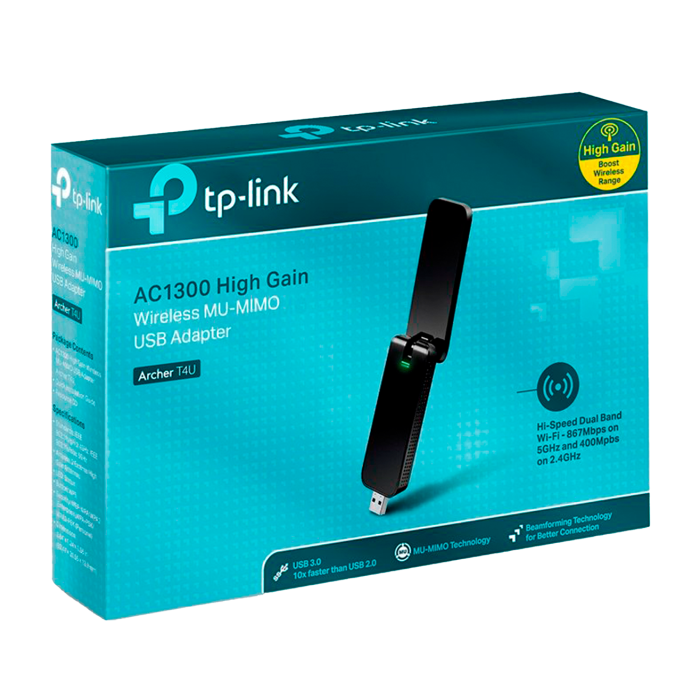 TP-Link Archer T4U / AC1300 Двухдиапазонный беспроводной USB-адаптер Wi-Fi