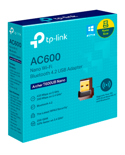 TP-Link Archer T600UB Nano / AC600 Двухдиапазонный беспроводной nano USB-адаптер Wi-Fi с поддержкой Bluetooth 4.2