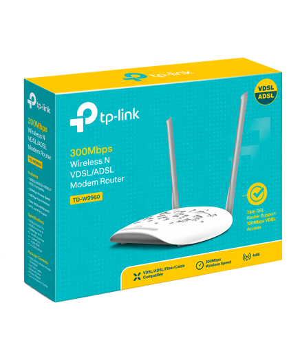 TP-Link TD-W9960 / N300 Беспроводной модем-маршрутизатор VDSL/ADSL стандарта N со скоростью 300 Мбит/с