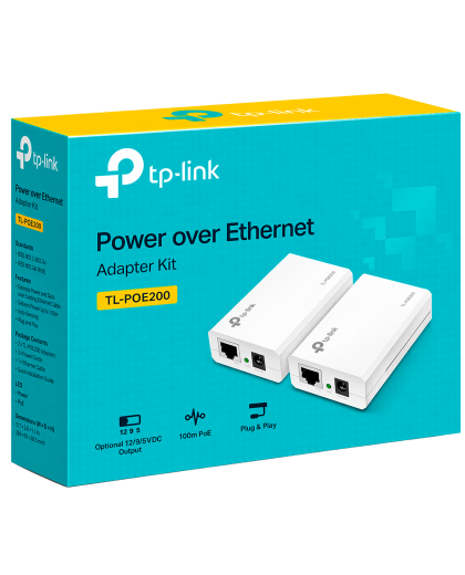 TP-Link Omada TL-PoE200 / Комплект адаптеров Power over Ethernet (PoE-инжектор+сплиттер)
