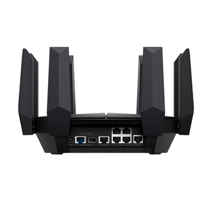 TP-Link Archer AXE300 / AXE16000 Четырехдиапазонный 16-потоковый маршрутизатор Wi-Fi 6E с двумя портами 10G
