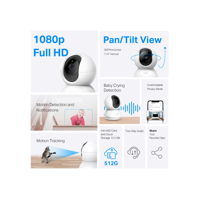 TP-Link Tapo C200P2 / Умная поворотно-наклонная камера