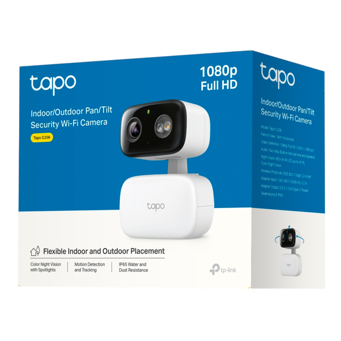 TP-Link Tapo C206 / Умная внтренняя/наружная поворотно-наклонная камера