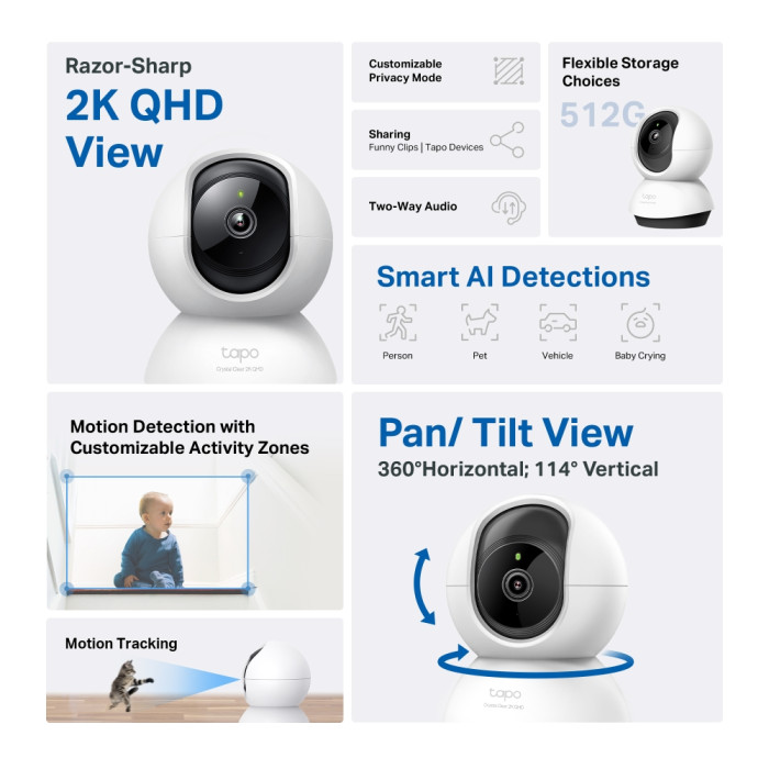 TP-Link Tapo C220 / Умная поворотно-наклонная камера с ИИ