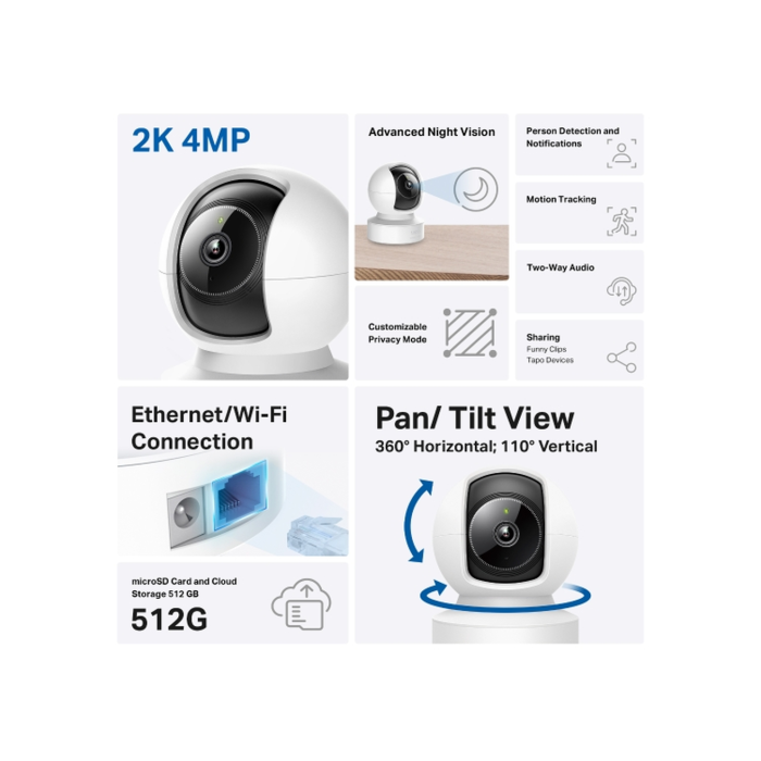 TP-Link Tapo C222 / Умная поворотно-наклонная камера с ИИ