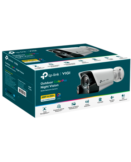 TP-Link VIGI C340S (4мм) / 4MP ColorPro Уличная цилиндрическая IP-камера с Wi-Fi