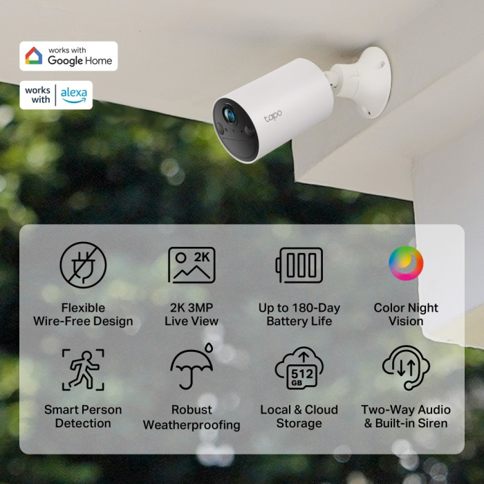 TP-Link Tapo C410 / Умная внутренняя/наружная камера с аккумулятором