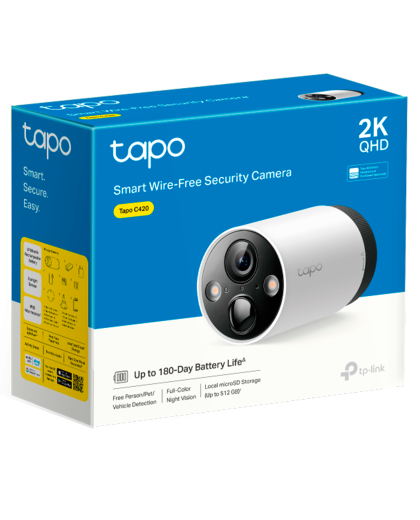TP-Link Tapo C420 / Умная внутренняя/наружная камера с аккумулятром и поддержкой ИИ