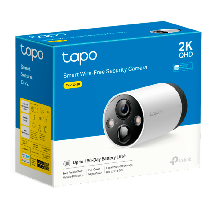 TP-Link Tapo C420 / Умная внутренняя/наружная камера с аккумулятром и поддержкой ИИ