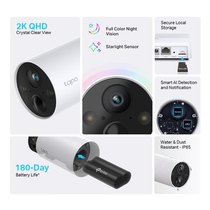 TP-Link Tapo C420S1 / Умная система видеонаблюдения с 1 камерой с аккумулятром и поддержкой ИИ