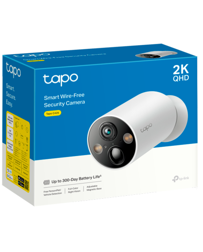 TP-Link Tapo C425 / Умная внутренняя/наружная камера с аккумулятором и поддержкой ИИ