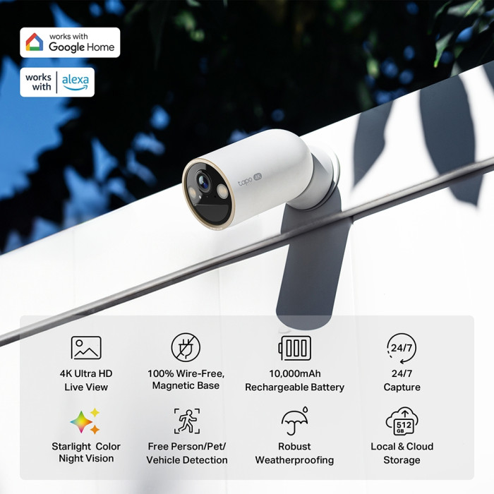 TP-Link Tapo C460 / Умная наружная камера с аккумулятром и поддержкой ИИ